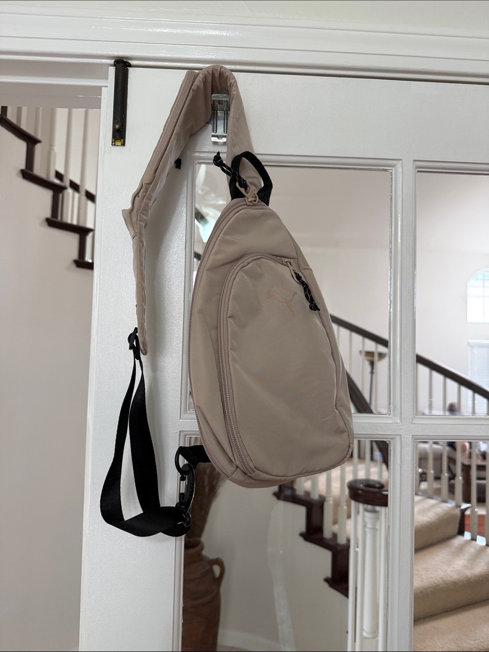 Puma NEW Beige Sling Bag with Black Strap - Compact Crossbody